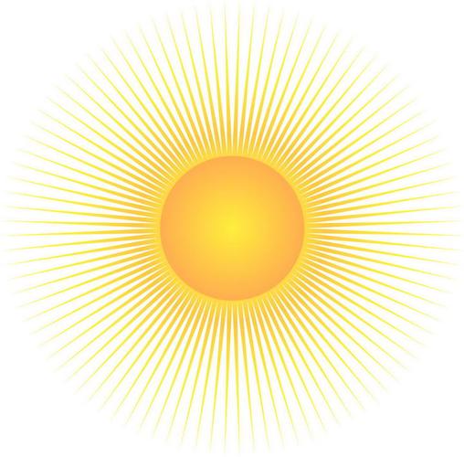 简约光芒四射的黄色太阳图片免抠素材