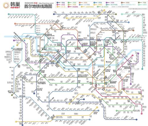 首尔地铁线路图 中文 韩文
