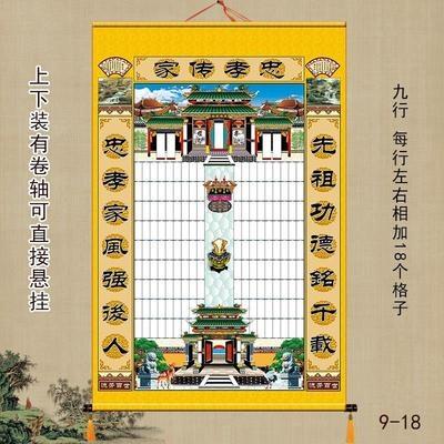 复古老家老祖宗老式传统中国年画家谱挂画族谱年画