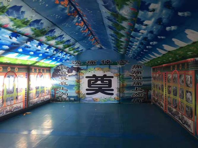 快装型铁架灵棚,豪华电子灵棚,农村灵棚