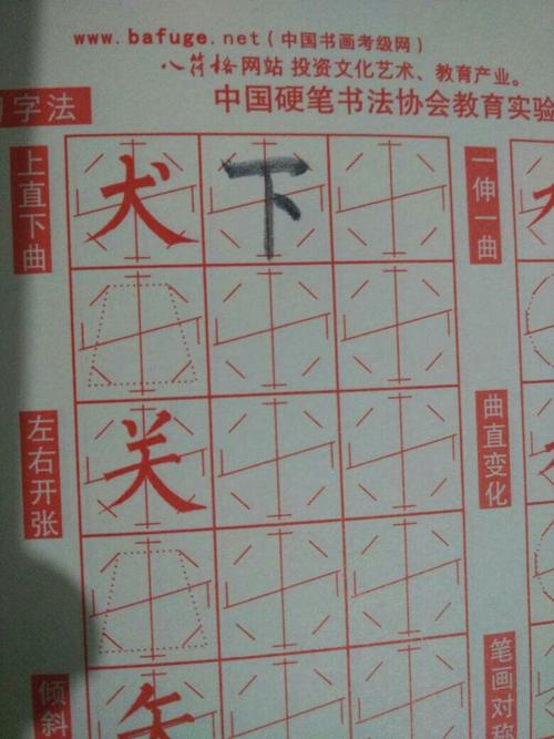 田字格的下怎么写