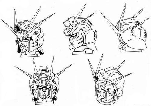 高达头部简笔画