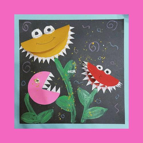 《捕蝇草》_儿童画_创意儿童画_文化_绘画