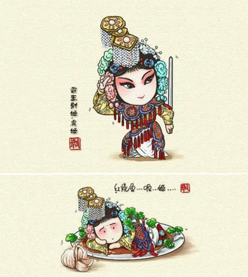 【插画】舌尖上的京剧,流着口水却下不了口啊![12p]