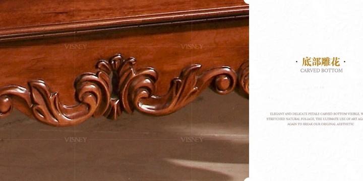 复古欧式雕花穿衣镜,樱桃木落地式全身镜,型号: 10079m7