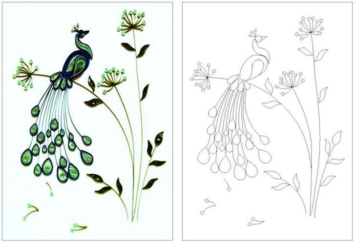 衍纸画材料 线稿图适合新手制作 初学者创意手工材料包4件套