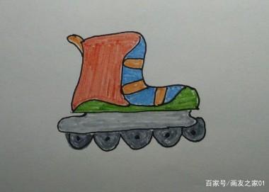 简笔画:一步一步教你画轮滑鞋