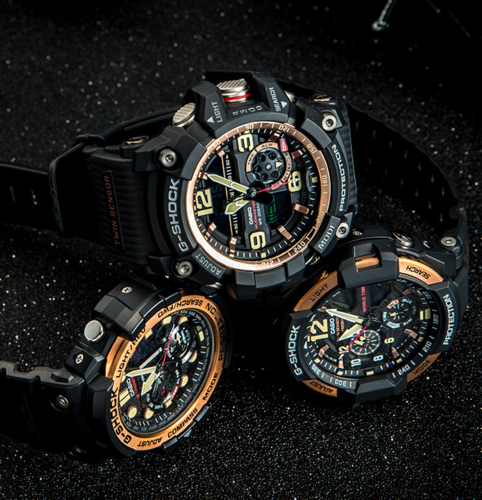 casio 经典防水运动石英手表 ga-1100rg-1a