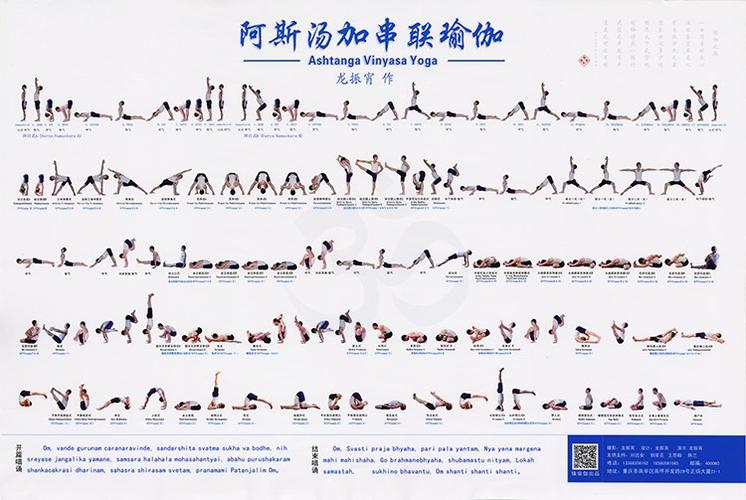 龙振宵阿斯汤加瑜伽串联体式全一级序列挂图高清彩色