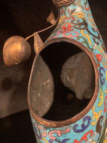 精品鉴赏掐丝珐琅双鹤香炉一对