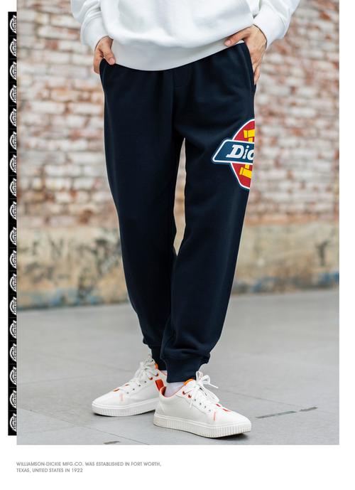 dickies卫裤男女迪克斯logo脚口罗纹h腰部抽绳22春季新品运动长裤
