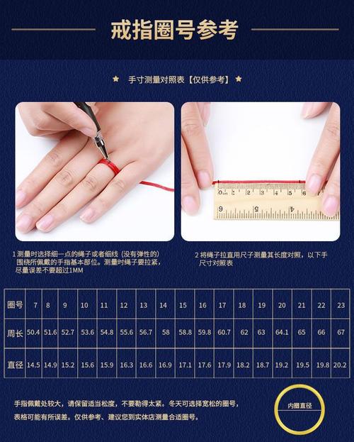 如何测量戒指圈号
