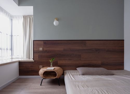 秀居网 卧室装修 > 床没有床头靠背墙面装护墙板效果图 卧室护墙板