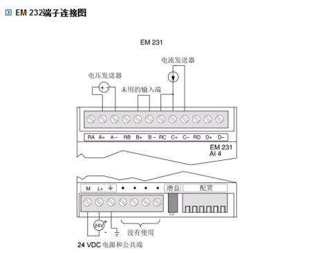 西门子官网和一些资料中所给的em232连线图显示的都是em231的,请高手