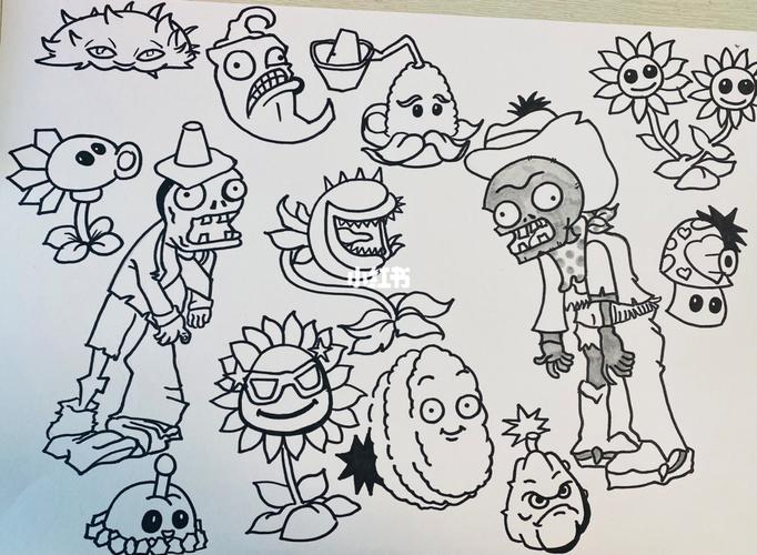 儿童画植物大战僵尸_儿童画_小朋友_创意美术_母婴_早教