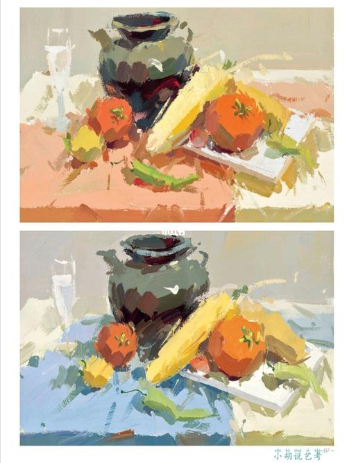 【色彩静物】色调,色稿练习临摹(二)～_临摹_色彩静物