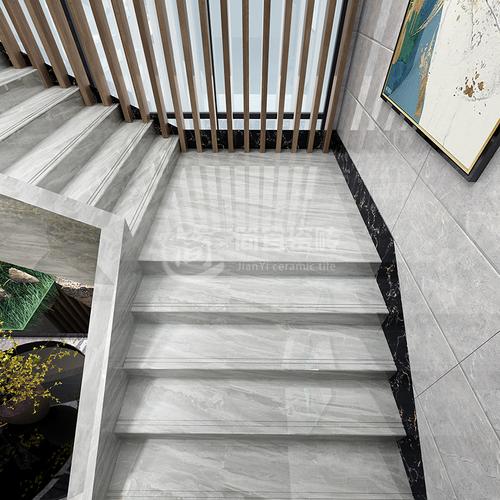 楼梯砖通体大理石瓷砖梯级砖防滑地砖别墅楼层一体式踏步台阶定制