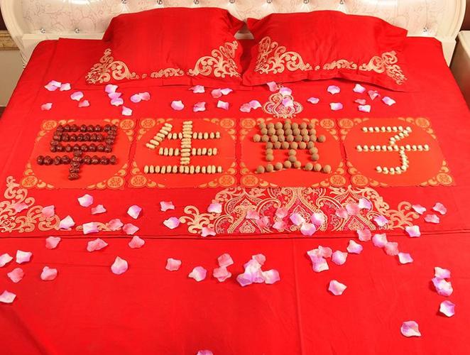 早生贵子心形摆床图片