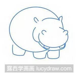 儿童画教程教你画卡通河马
