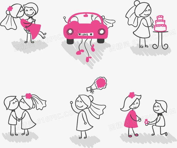 不可商用i分享者:阿城少侠毛笔笔画我们结婚了毛笔画卡通简笔画儿童