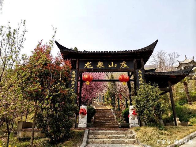 景区内的龙泉山庄里绿树桃花掩映,曲径通幽,空气清新. 陈书琛 摄