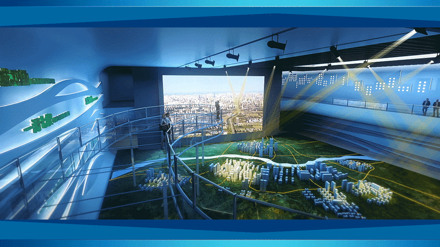 整合,为客户提供整体的创新视觉解决方案,技术涵盖数字沙盘,全息展示