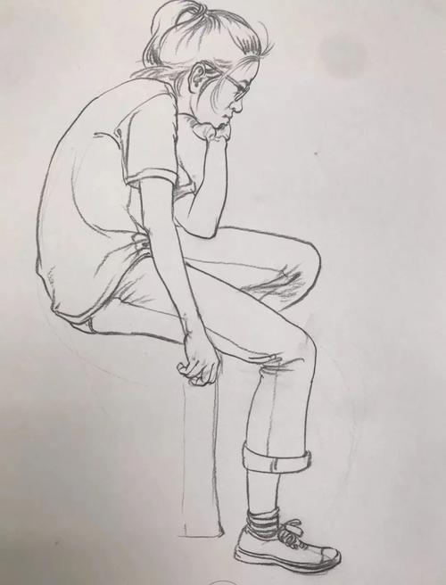 速写人物中线条节奏感的把握张雷