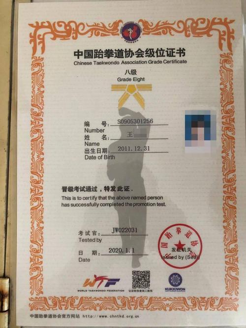 是真的证书,官网可查询到具体信息 2019年,公众号"跆拳道大满贯"就发