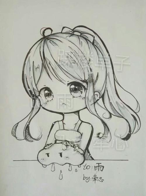 q版少女萌图片简笔画
