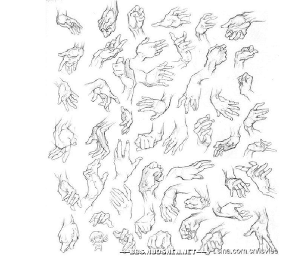 手势素描图