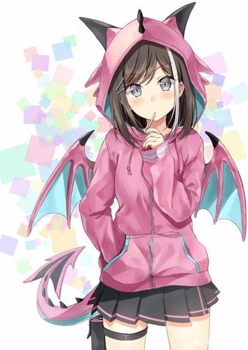 二次元少女壁纸 我是恶魔的少女 但我没有恶魔的心
