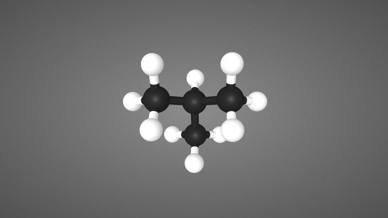 2-甲基丙烷分子结构模型