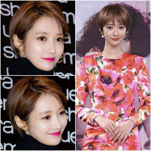 露脸的齐耳短发,令高俊熙的精致五官更加凸显.