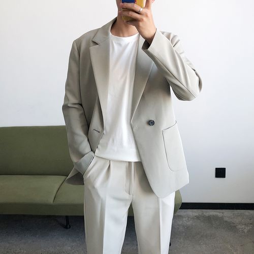 春夏季新款轻薄小西装男士休闲外套宽松痞帅西服韩版潮流百搭便西