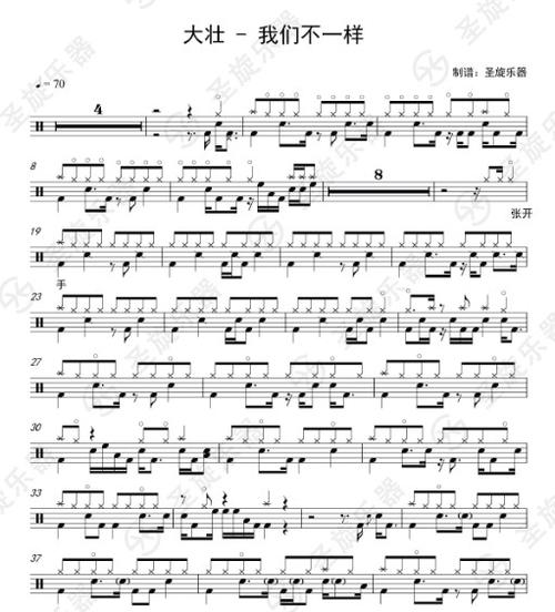 我们不一样架子鼓鼓谱 - 大壮