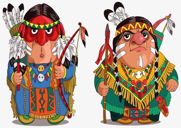 关键词 : 卡通,装饰画,印第安人