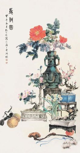 国画天地他开创花卉博古画三代人同画兰