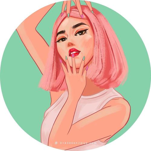 插画头像练习——queenine