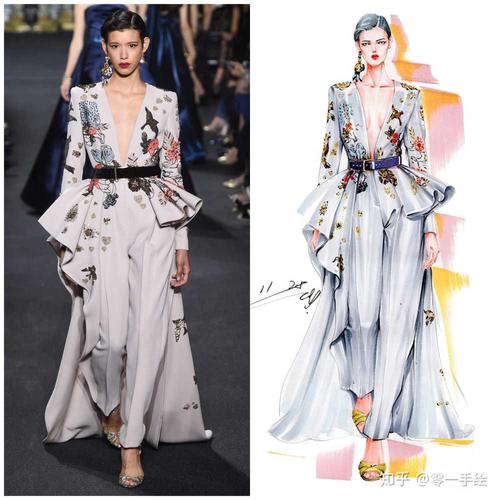 马克笔时装画-西服面料绘制教程