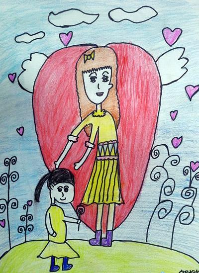 妈妈-蜡笔画图集图片_儿童蜡笔画_少儿图库_中国