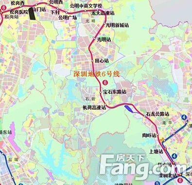 –光明中心 –荔林 –光明北–楼村 –南庄 –公明广场 –合水口 –薯