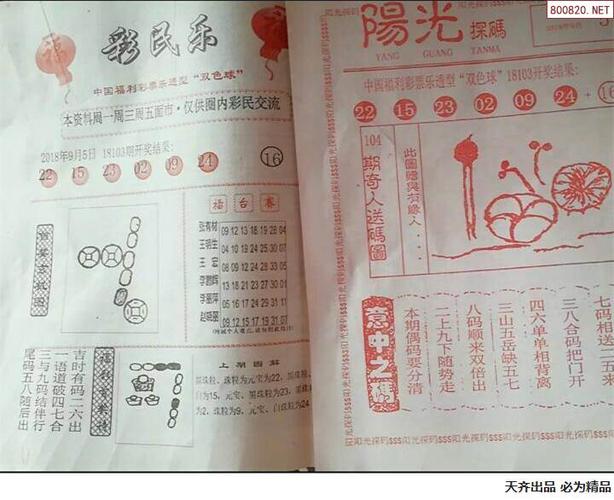 双色球18年104期阳光探码彩民乐图谜
