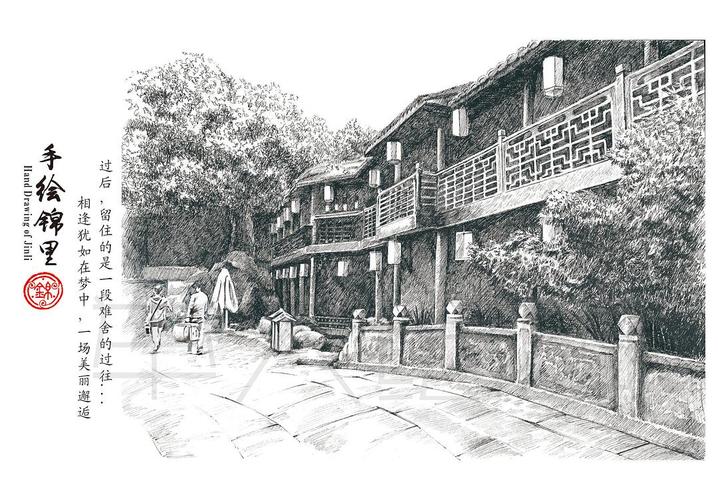 早期钢笔画---锦里