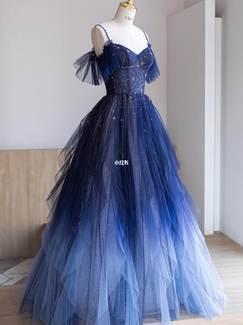 97蓝色星空纱渐变礼服_礼服_星空_婚纱_婚纱礼服_收腰_纱裙_新娘