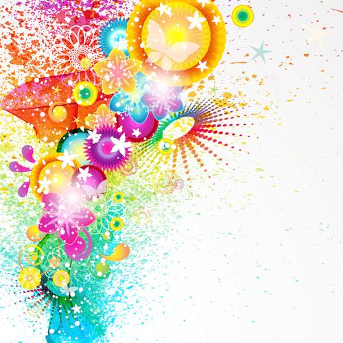 鲜艳的花纹背景矢量