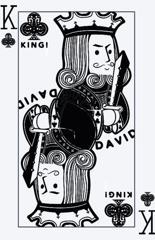 求大神帮我把扑克牌k,q里面的人物换成卡通中间那副图里的两个卡通