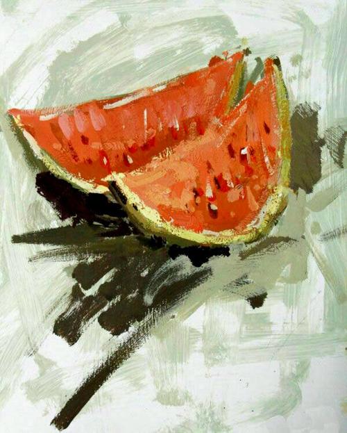 水果蔬菜水粉画作品
