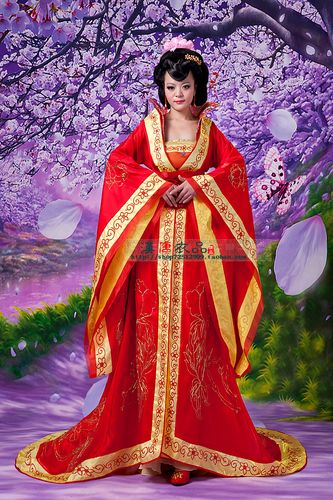 古装曲裾贵妃女结婚礼服中式唐装新郎新娘装皇帝皇后汉唐婚礼男女