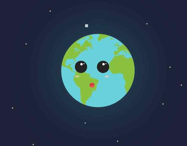 基于css3属性绘制卡通可爱的地球表情,星空和地球