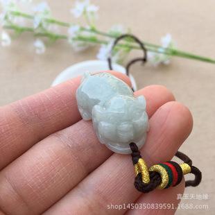 开光天然a翡翠玉吊坠 生肖玉猪吊坠 发财猪挂件 开运保平安猪项链